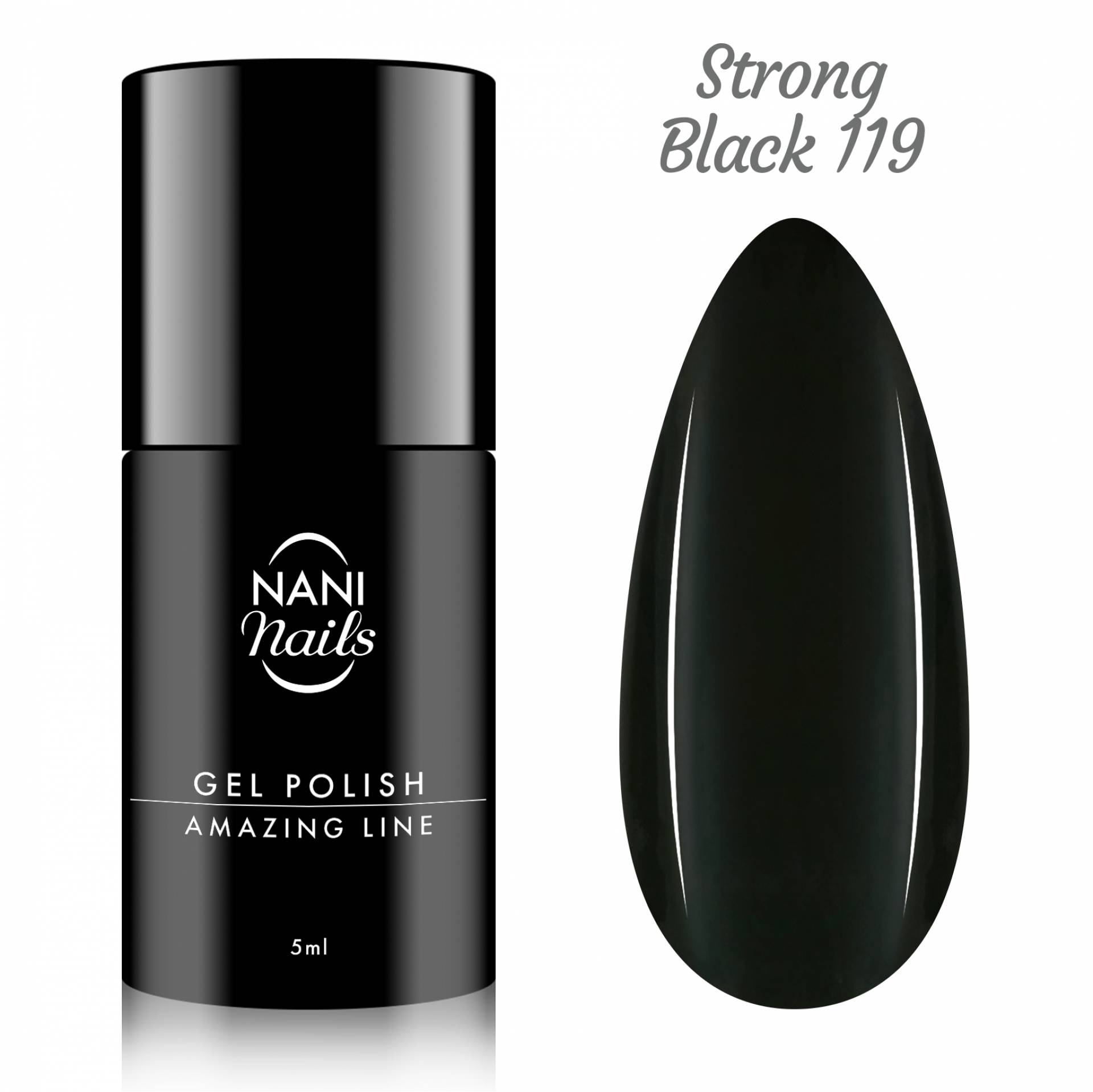 NANI gel lak Amazing Line 5 ml - Strong Black