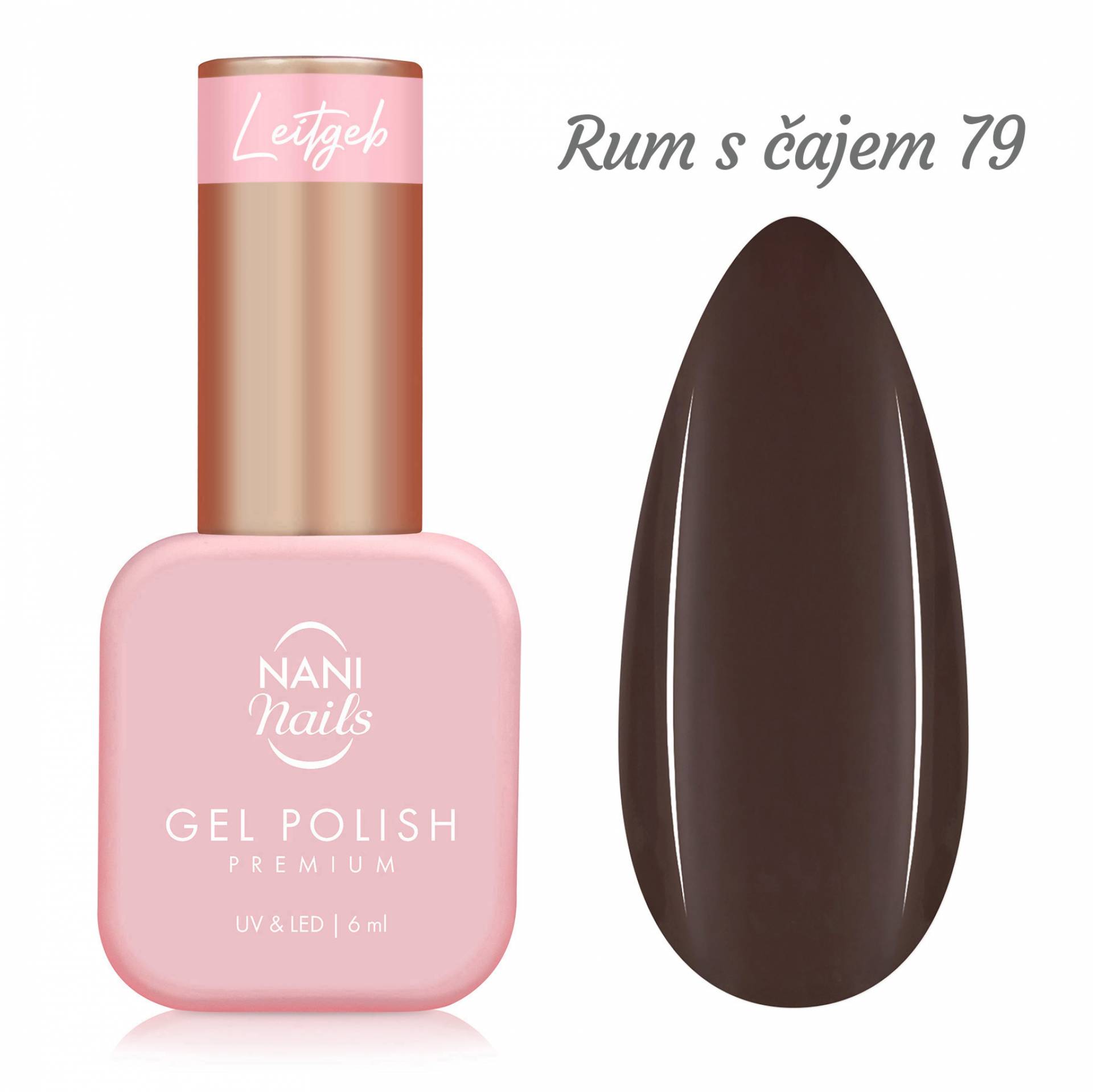 NANI gel lak Premium 6 ml - Rum s čajem