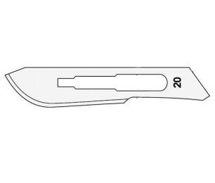 Lâmina de bisturi Surgeon Carbon Steel 100 unidades – n.ş 20