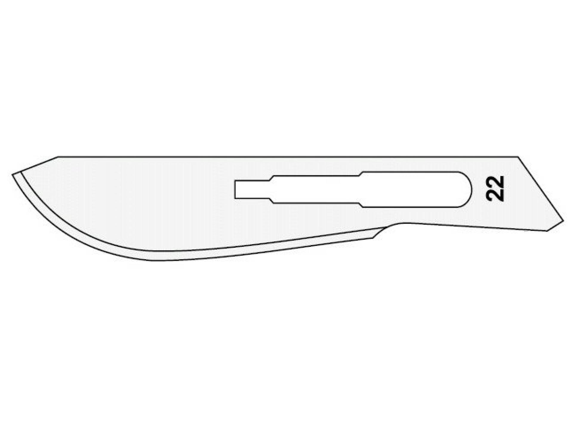 Lamă bisturiu Surgeon Carbon Steel 100 buc. - nr. 22