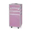 NANI trojdílný kosmetický kufřík na kolečkách - 3D Diamond Pink