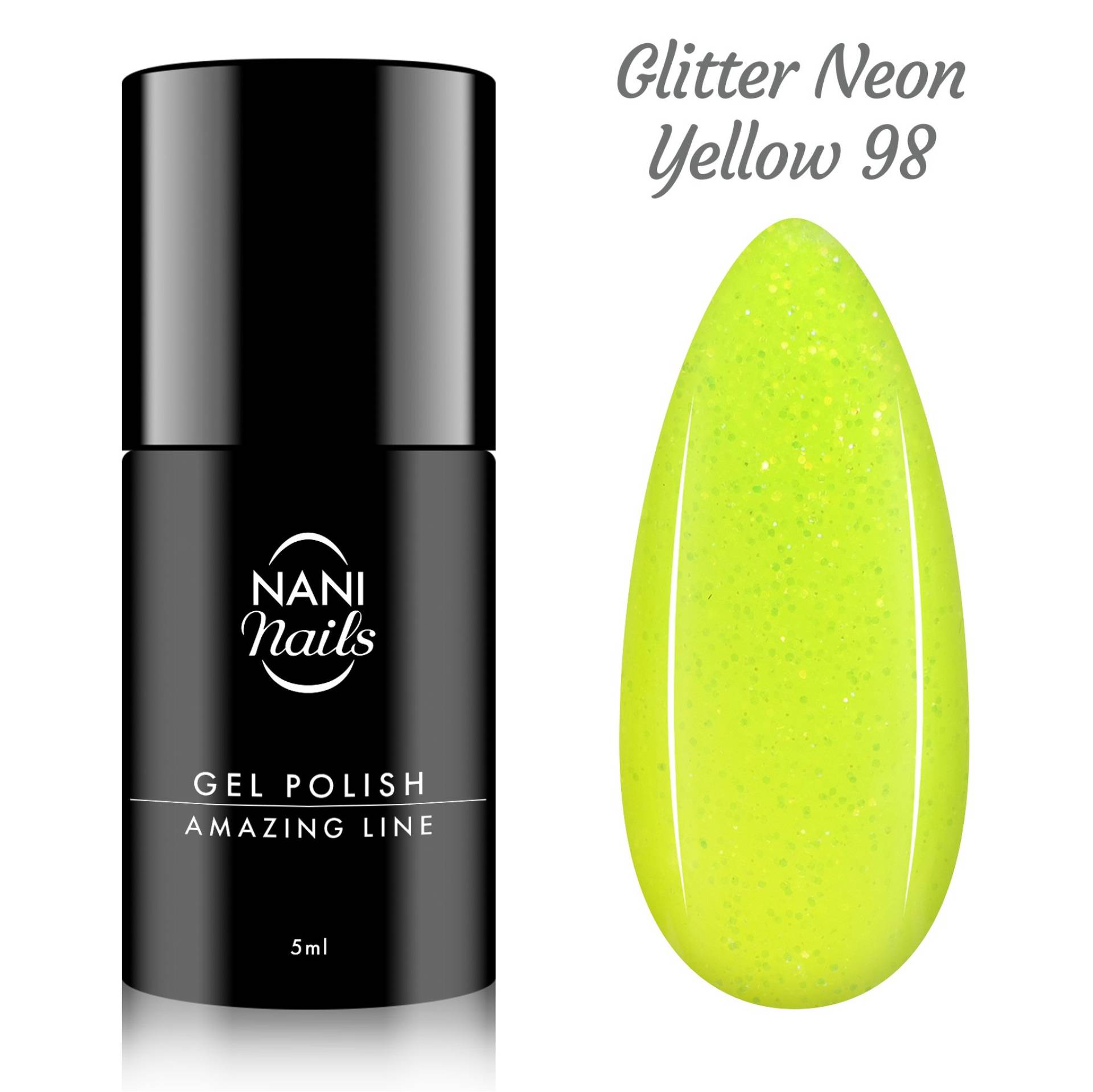 NANI gel lak Amazing Line 5 ml - Glitter Neon Yellow