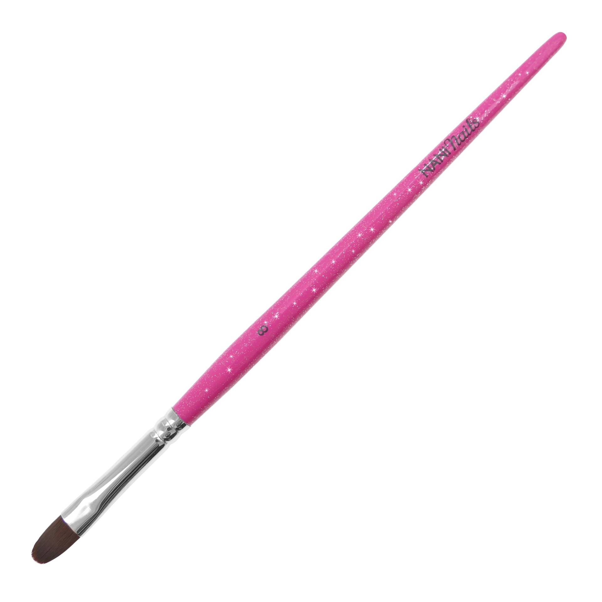 NANI štětec na gel, kočičí jazýček, vel. 8 - Glitter Pink
