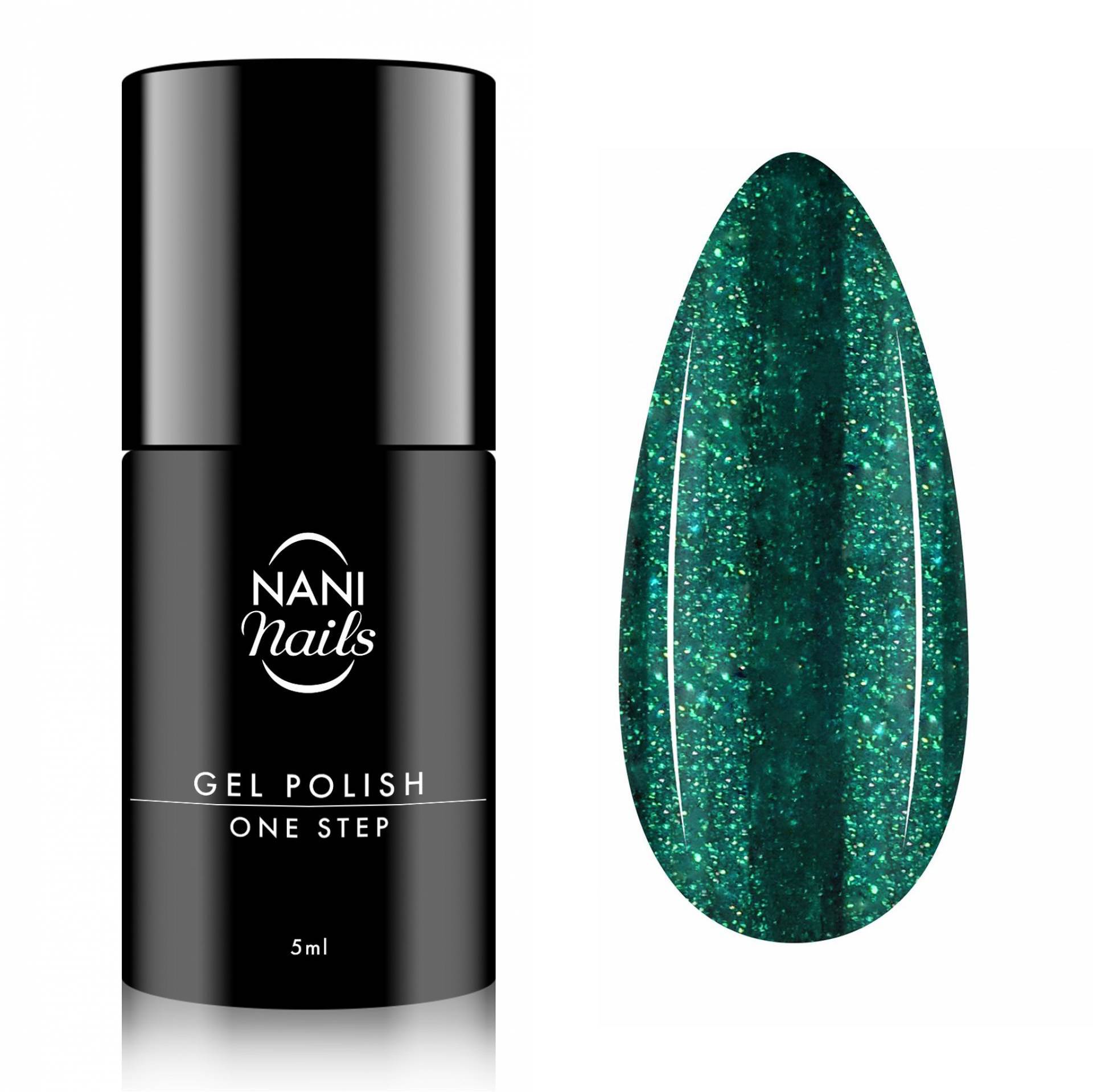 NANI ojă semipermanentă One Step 5 ml - Glitter Emerald