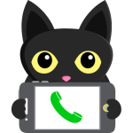 kočka s telefonem sluchátko