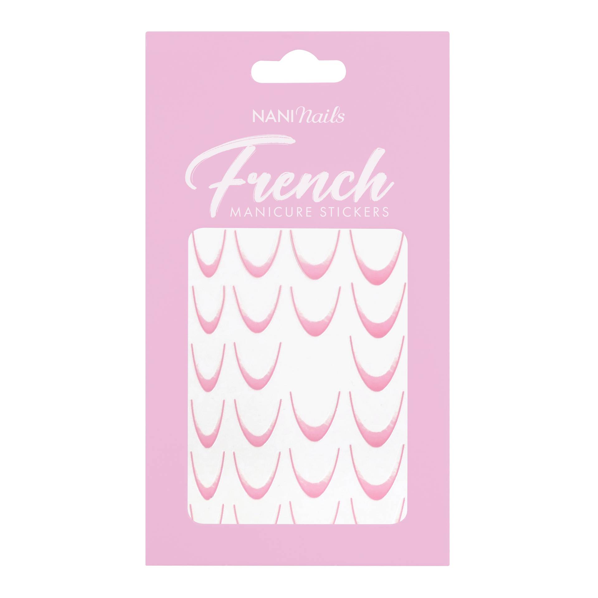 NANI francia manikűr sablonok, 23 db - Pink