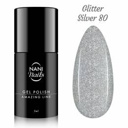 NANI Amazing Line gél lakk 5 ml – Glitter Silver