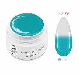 NANI thermo UV zselé 5 ml – Turquoise White Glitter