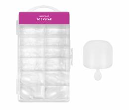 Caixa de tips de gel NANI, 120 unidades, 10 tamanhos – Toe Clear