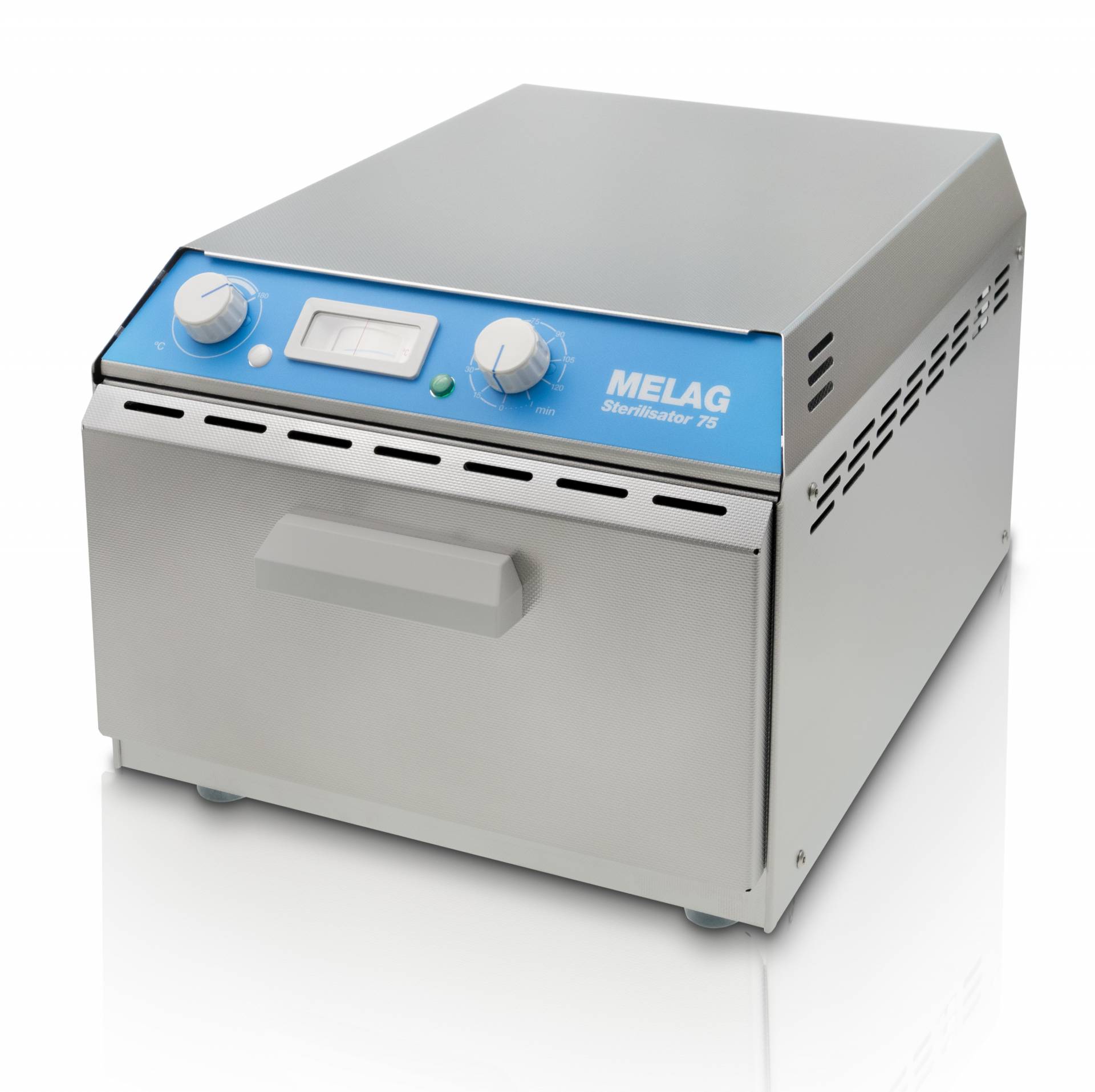 Sterilizator cu aer fierbinte Melag 75 + casetă Alu și suport nr. 2