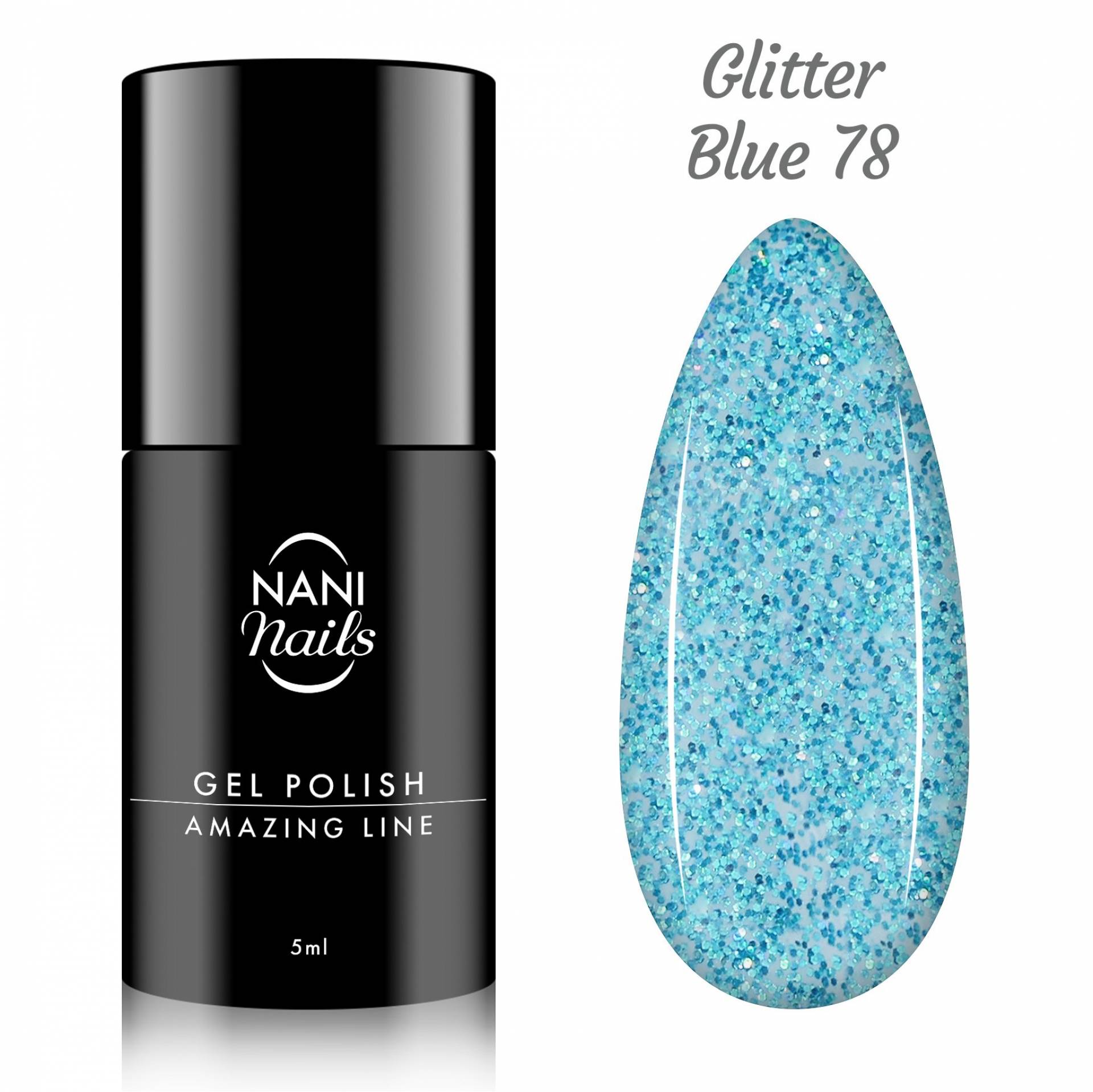 Oja semipermanenta NANI Amazing Line 5 ml - Glitter Blue