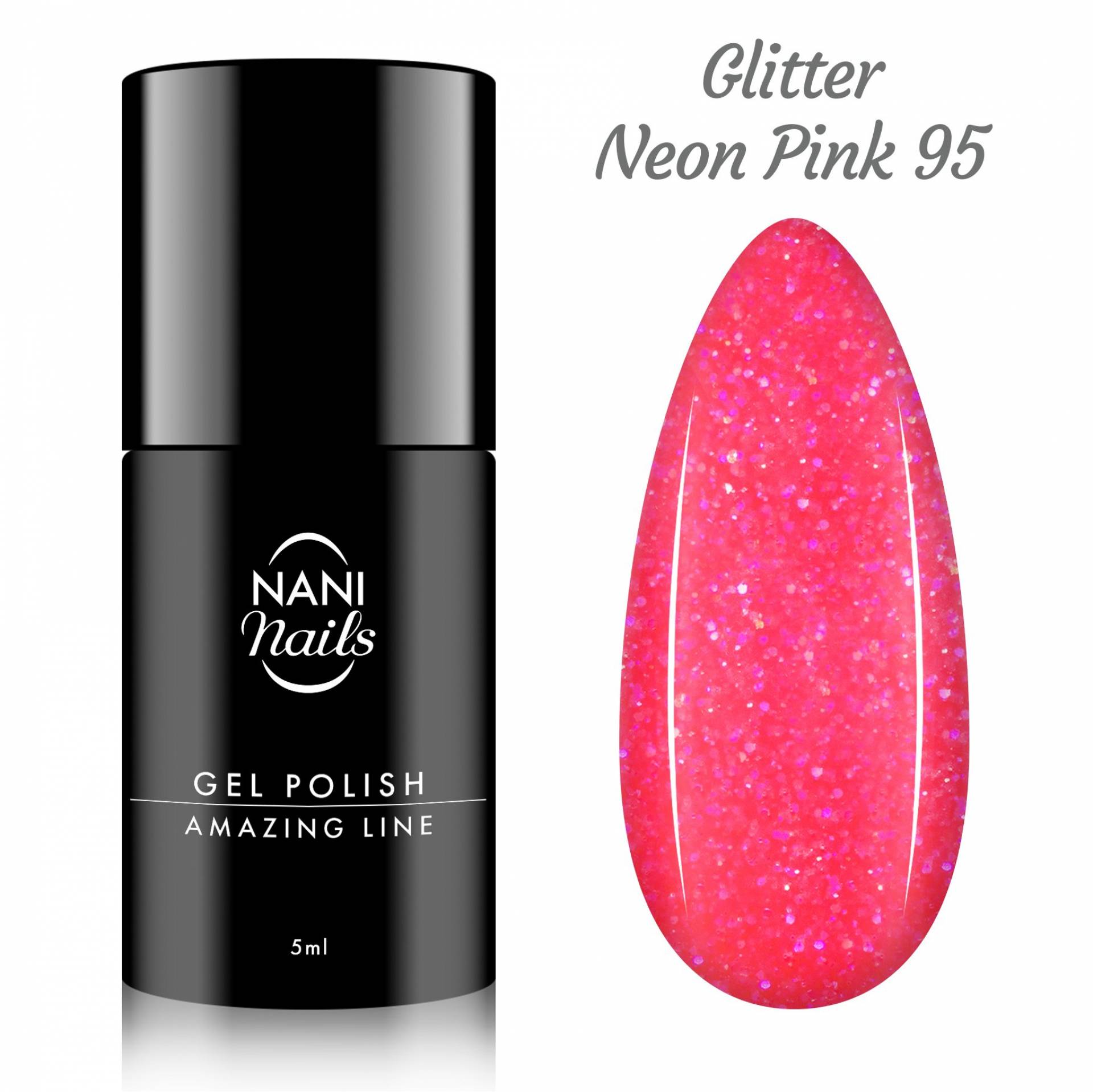 Oja semipermanenta NANI Amazing Line 5 ml - Glitter Neon Pink