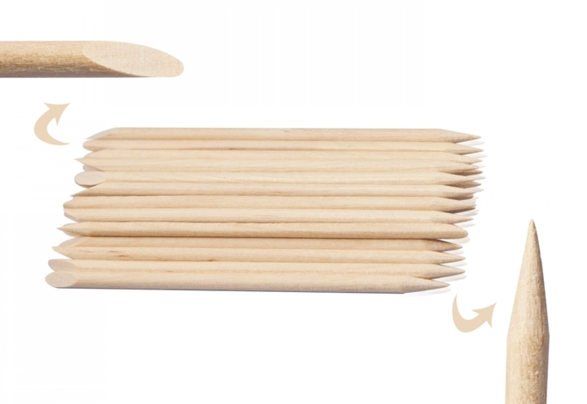 Bețișoare pentru unghii din lemn de portocal 11,5 cm 100 buc.