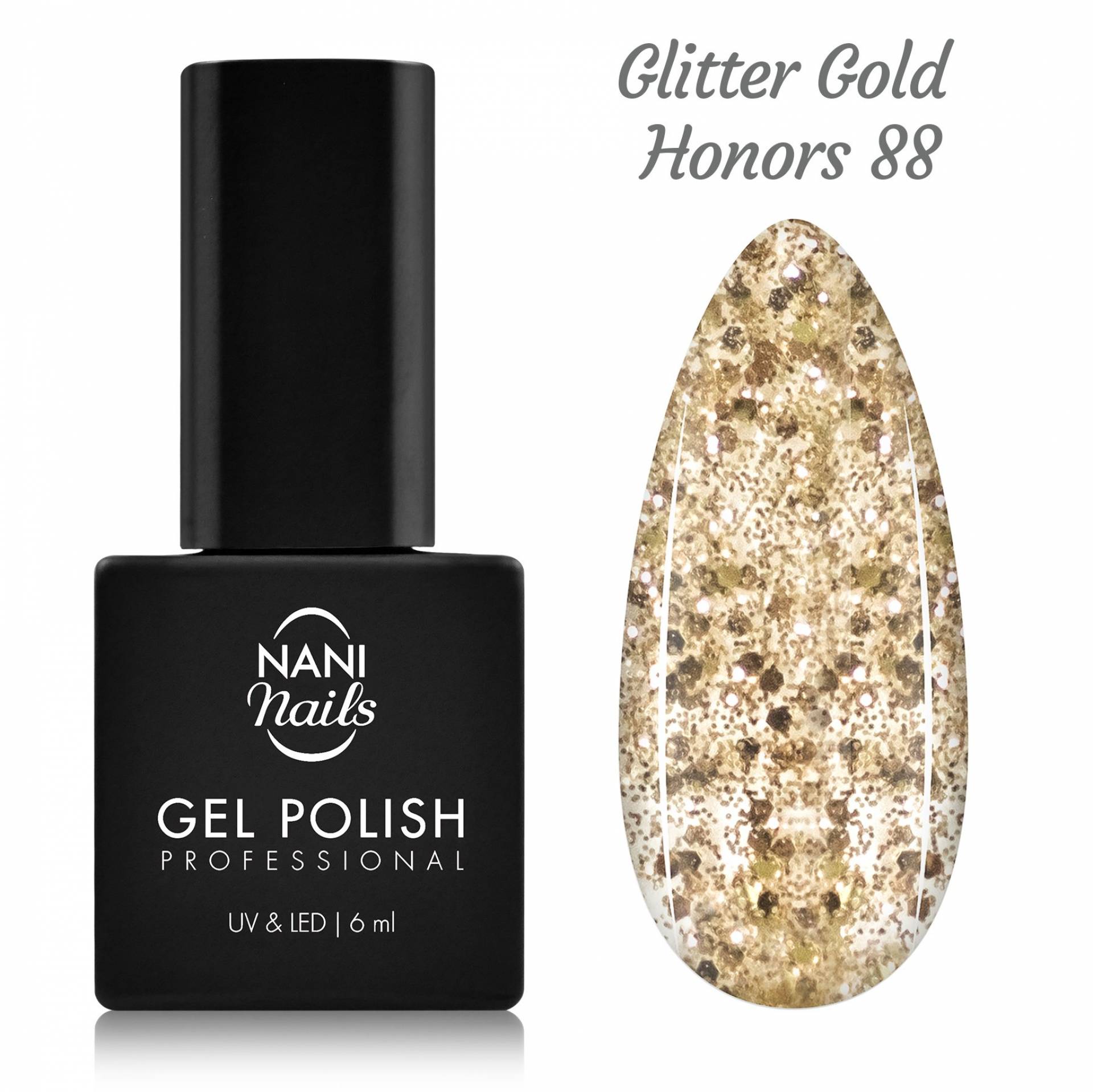 Ojă semipermanentă NANI 6 ml - Glitter Gold Honors