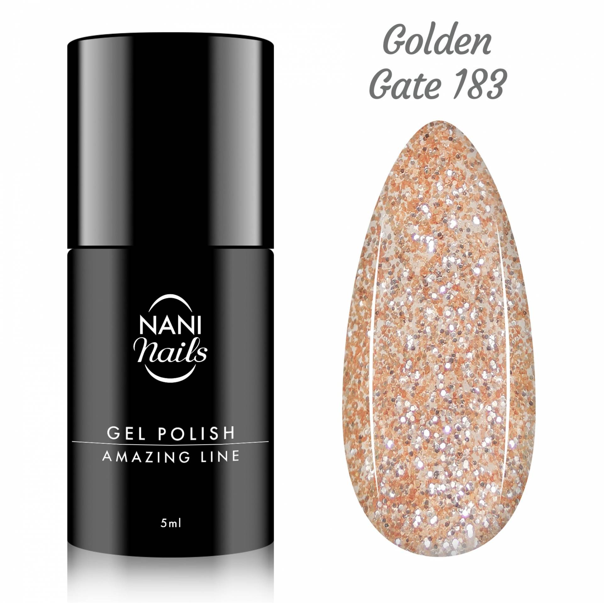 Oja semipermanenta NANI Amazing Line 5 ml - Golden Gate