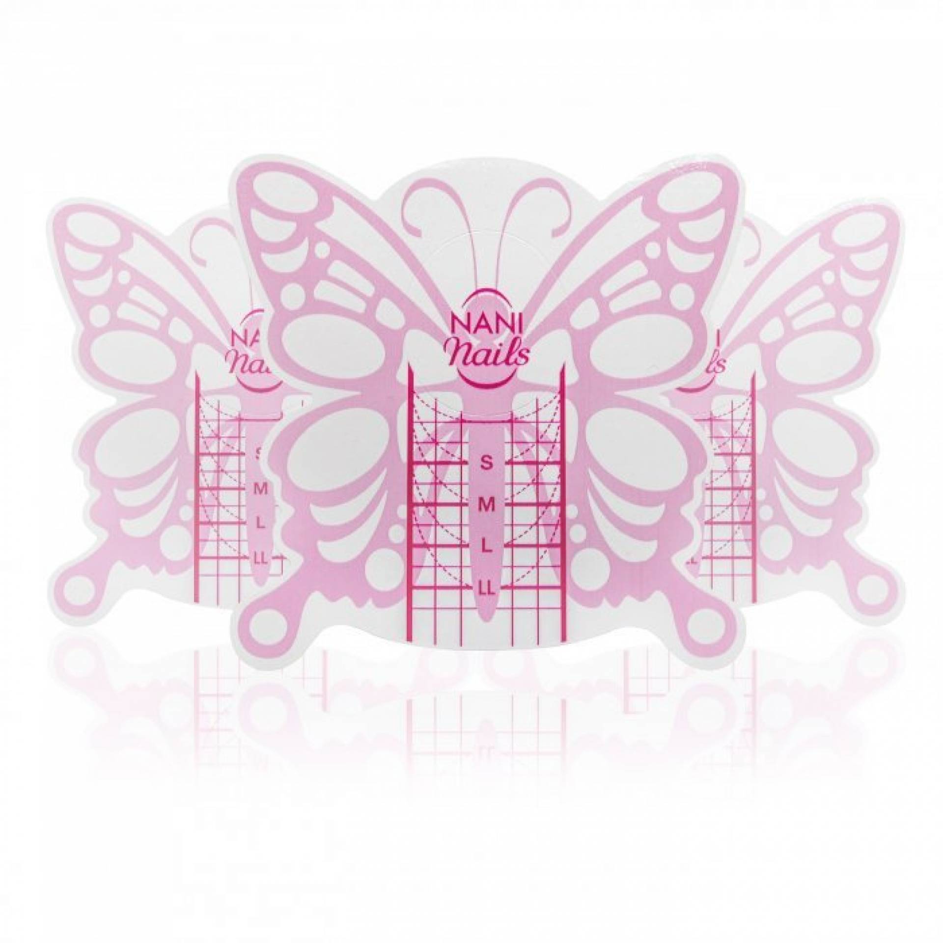 Şabloane NANI Butterfly Short pentru unghii, 100 buc.
