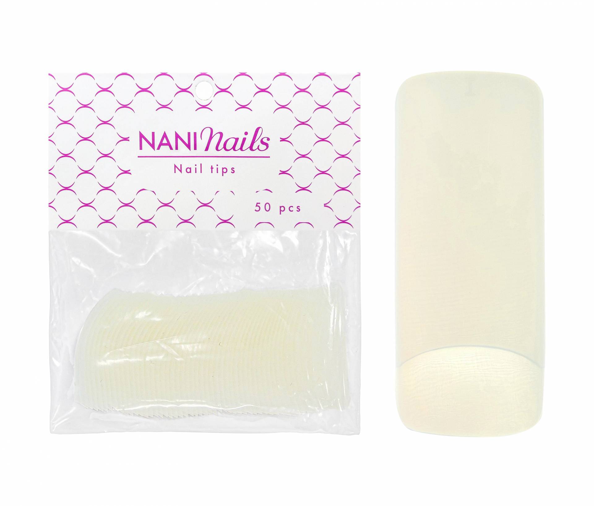 Tipsuri NANI nr. 0, suprafața de lipire lungă 50 buc. - Natural