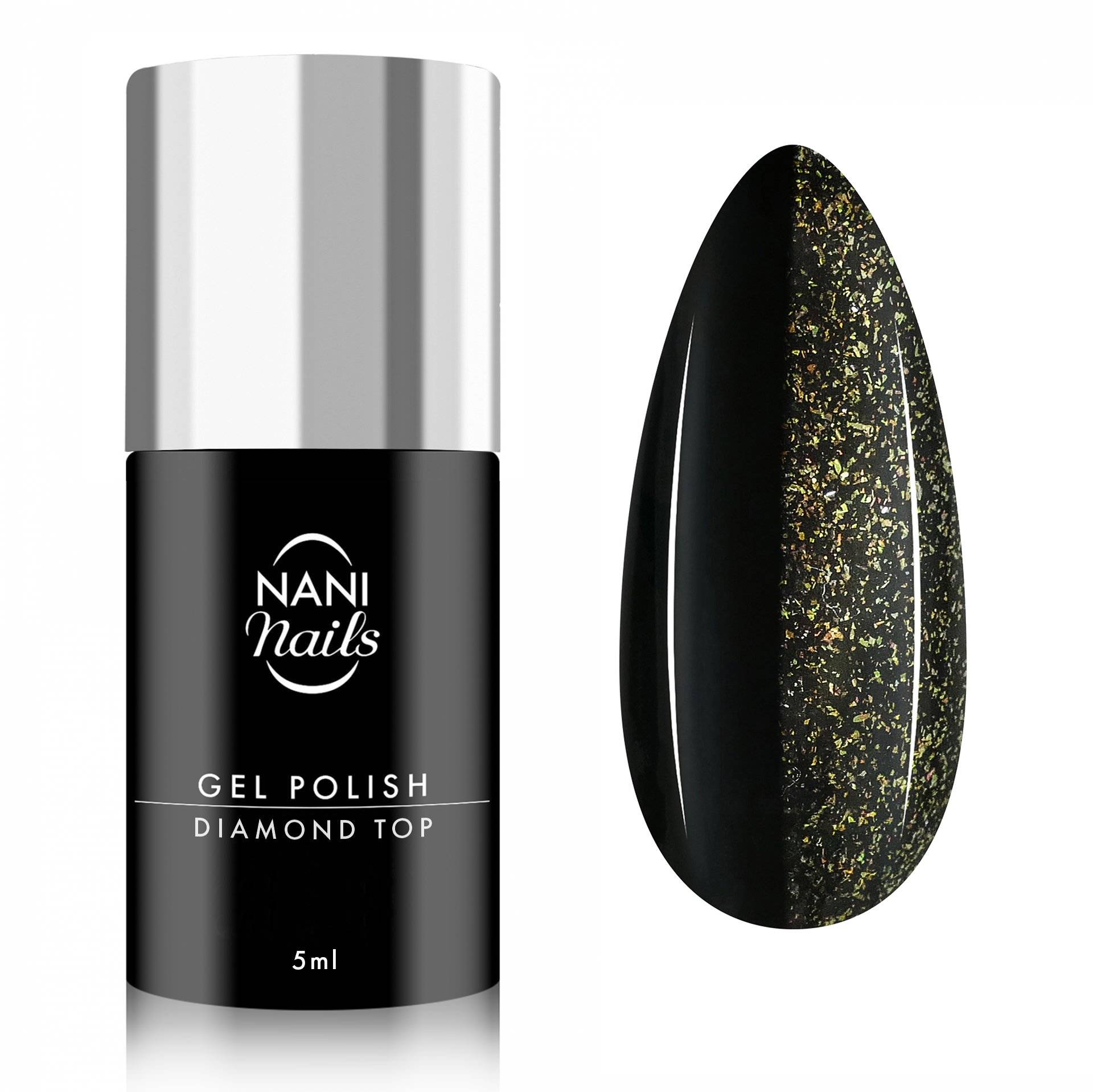 Oja semipermanentă NANI 5 ml - Diamond Top Gold