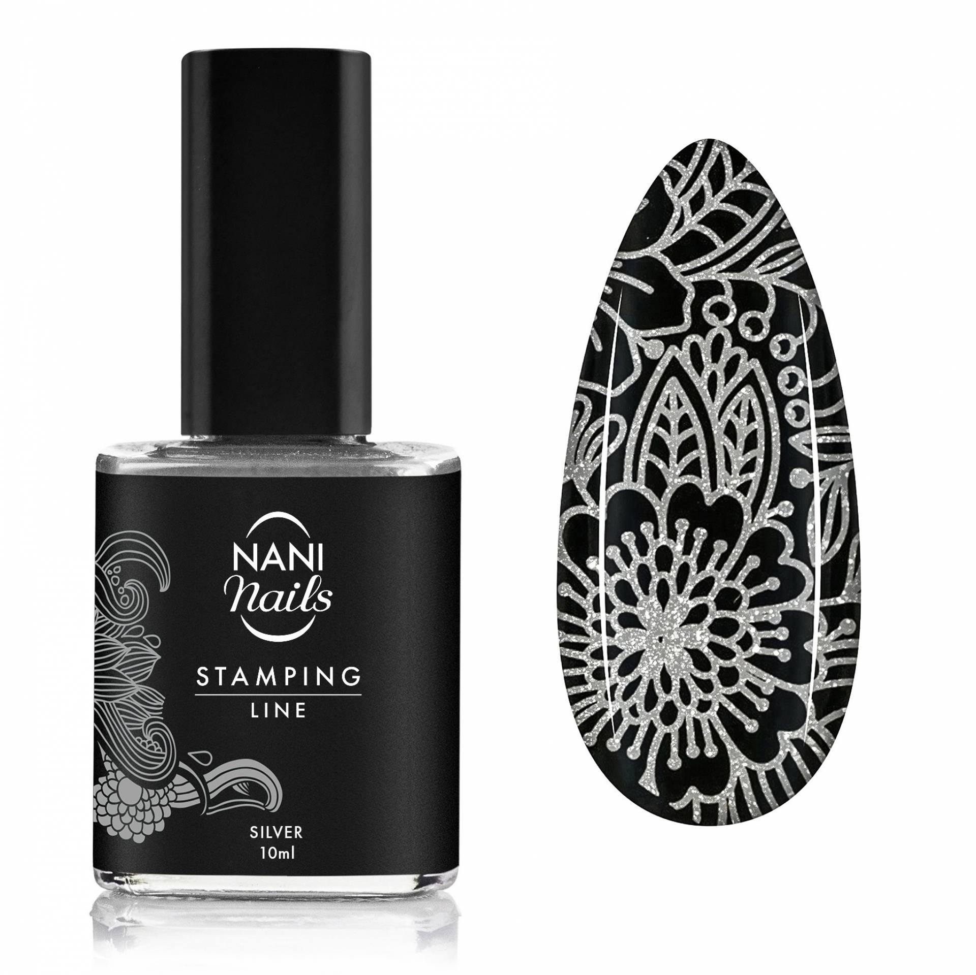 Lac de unghii NANI pentru ștampile 10 ml - Silver