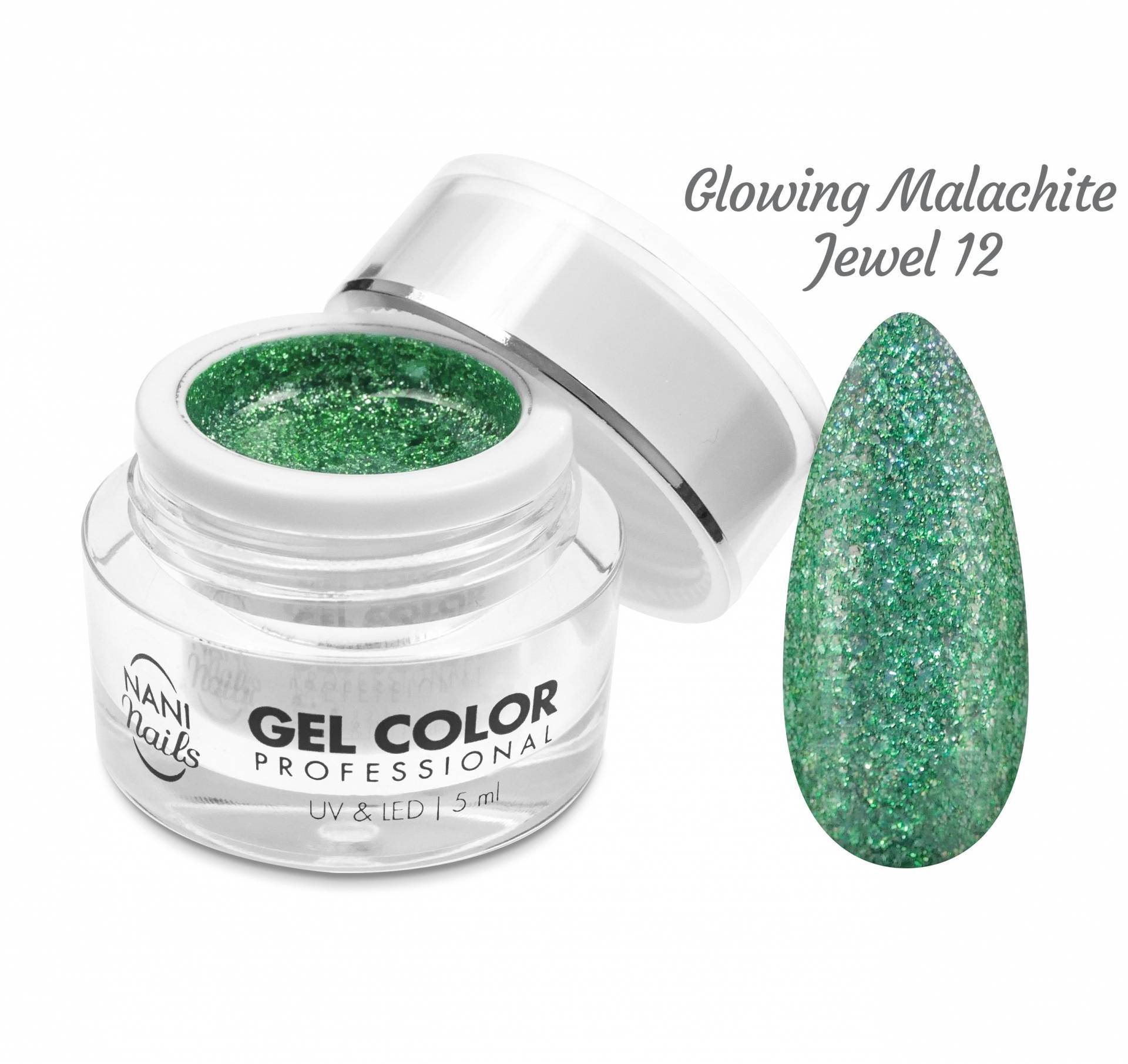 Gel UV/LED NANI Glamour Twinkle 5 ml - Glowing Malachite Jewel