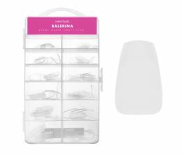 NANI tipuri gel pentru unghii în cutie, 120 buc., 10 mărimi – Balerina Clear, extra scurte