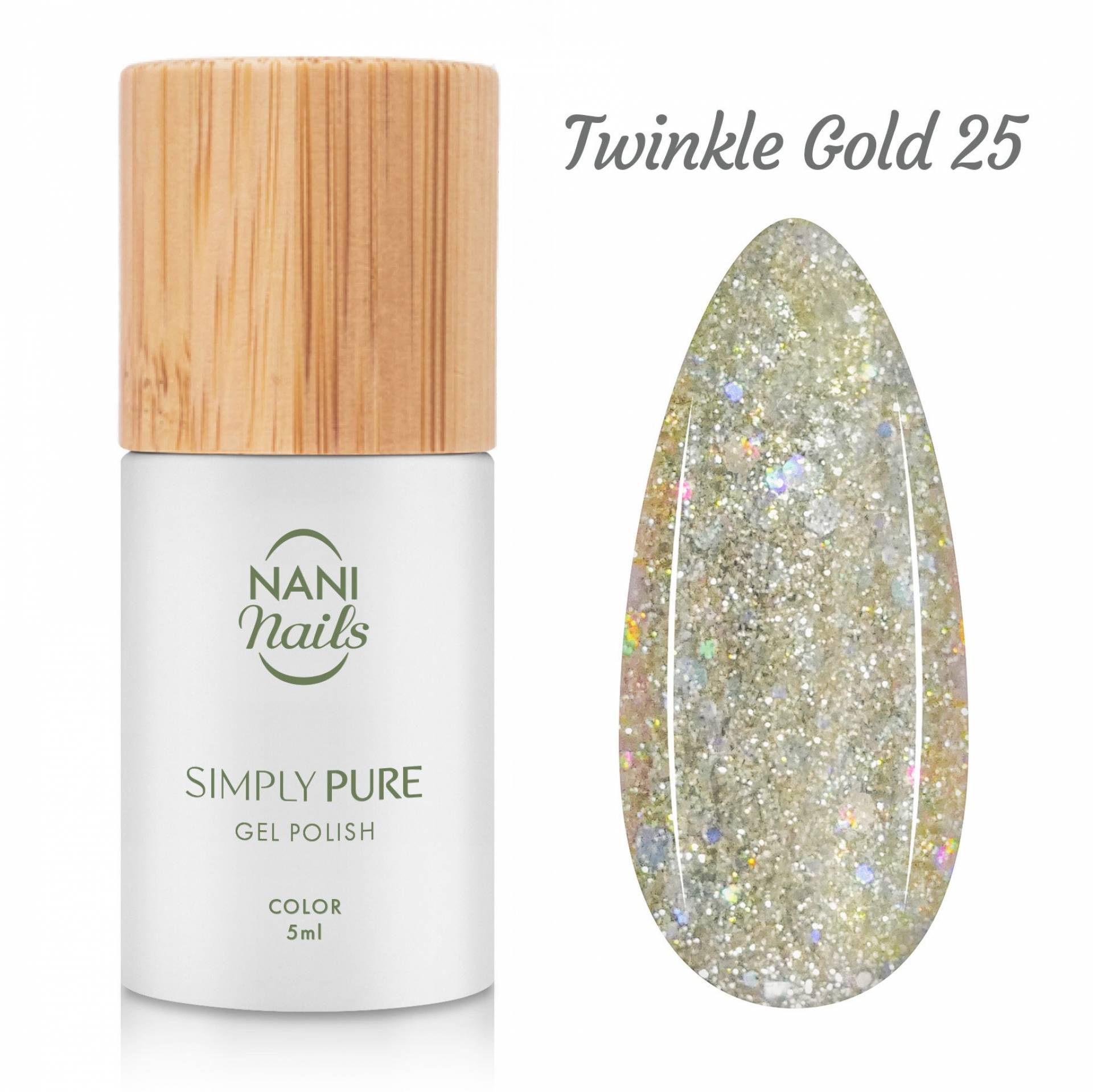 NANI ojă semipermanentă Simply Pure 5 ml - Twinkle Gold