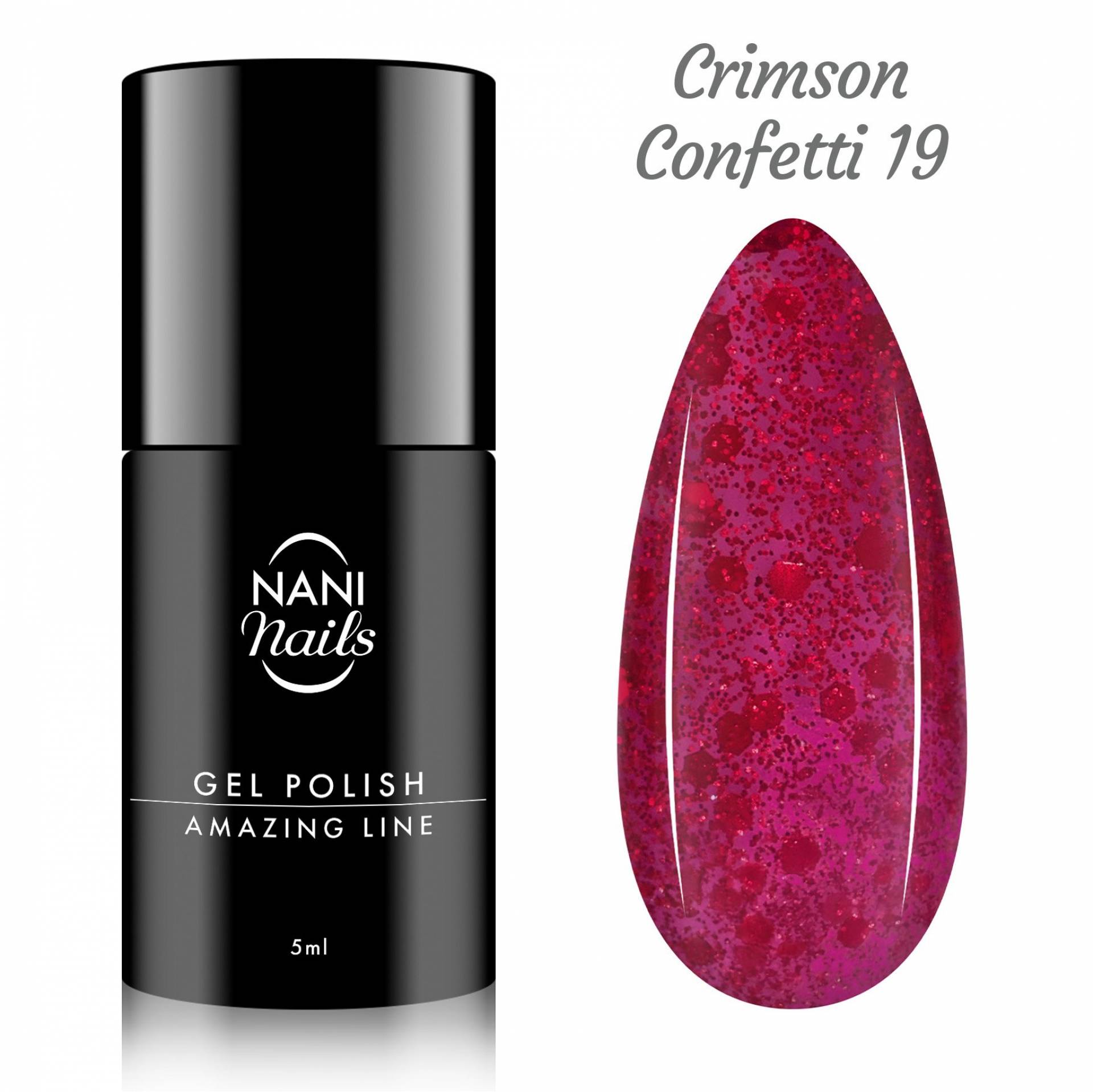 NANI Ojă semipermanentă Amazing Line 5 ml - Crimson Confetti