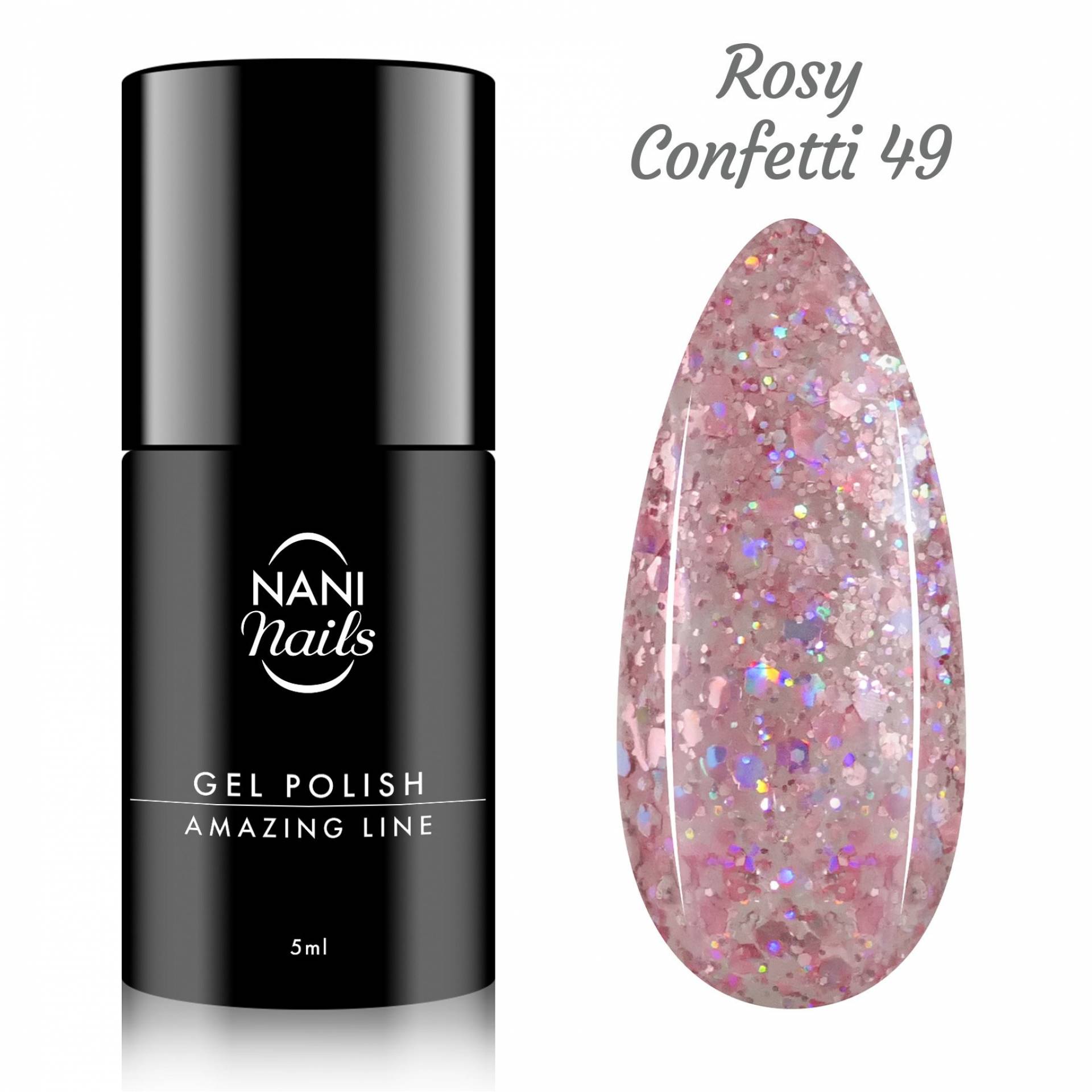 NANI Ojă semipermanentă Amazing Line 5 ml - Rosy Confetti