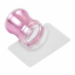Silikonski žig NANI + strgalo – Rožnato, kovinsko