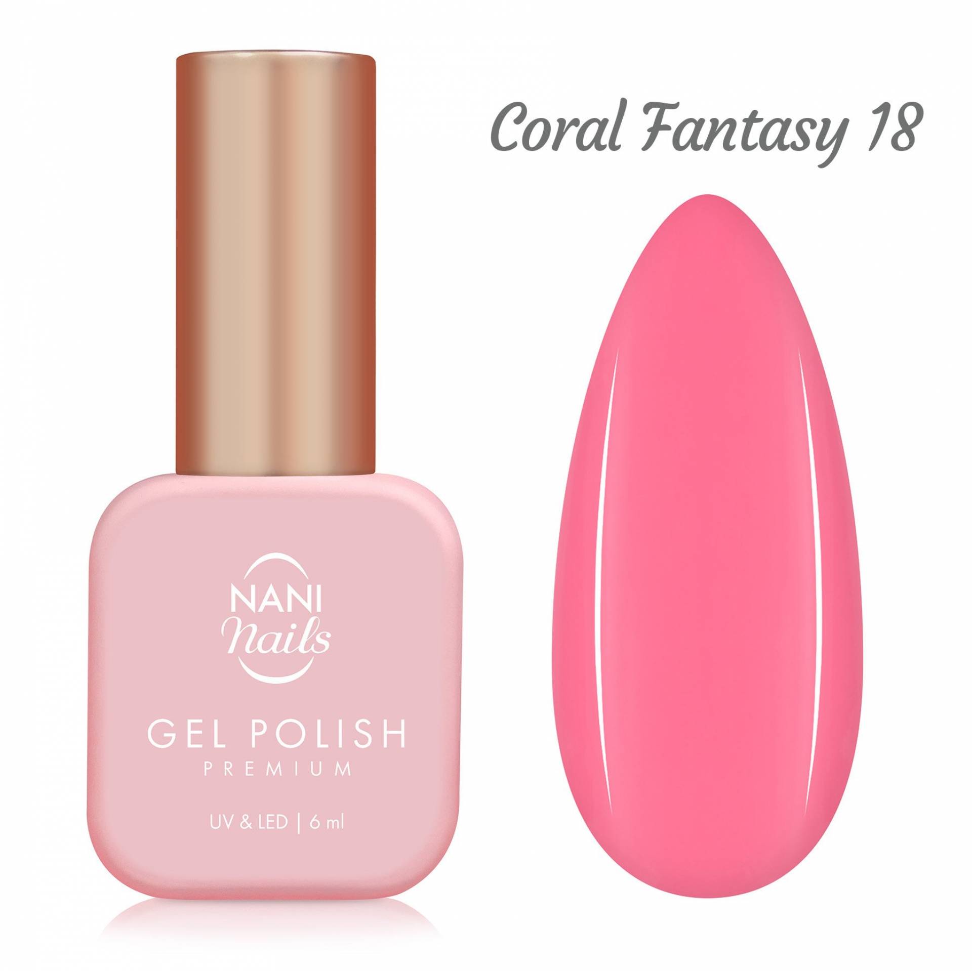 NANI gel lak Premium 6 ml - Coral Fantasy