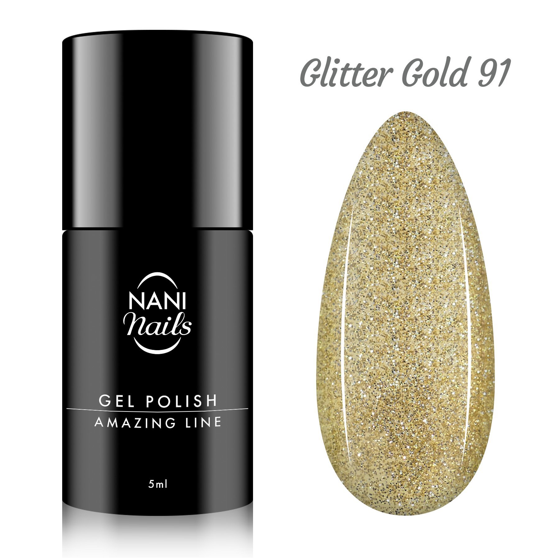 NANI gél lak Amazing Line 5 ml - Glitter Gold