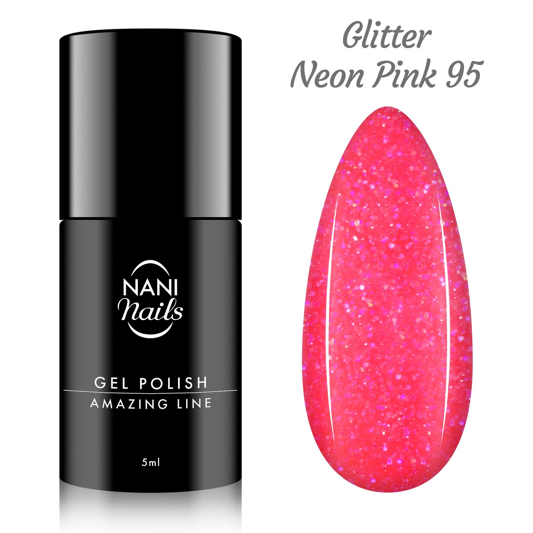NANI gél lak Amazing Line 5 ml - Glitter Neon Pink
