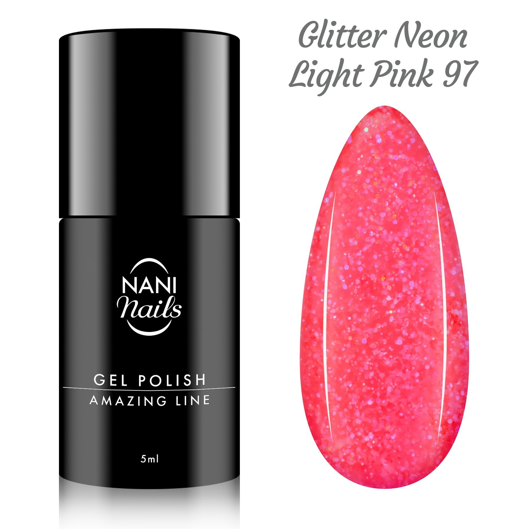 NANI gél lak Amazing Line 5 ml - Glitter Neon Light Pink