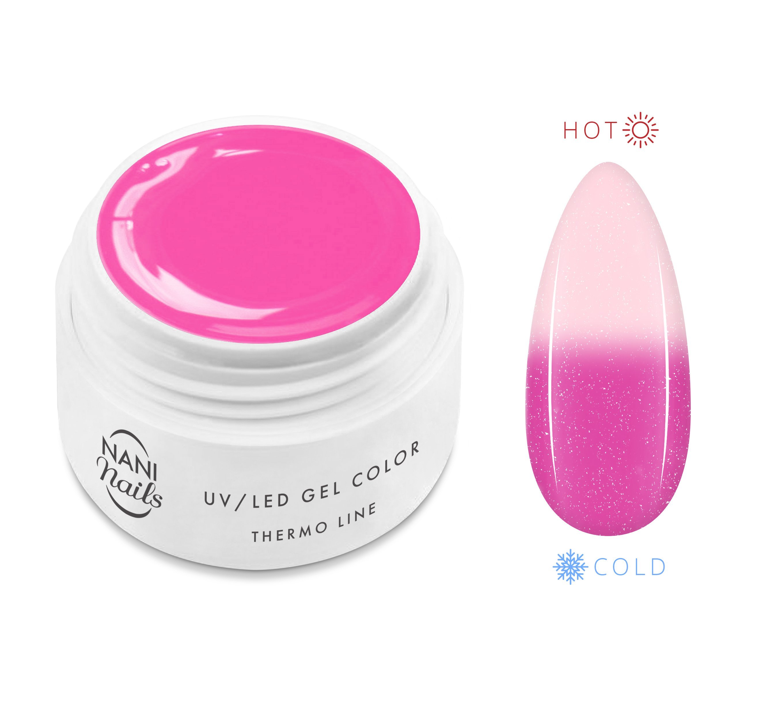 NANI termo UV gél 5 ml - Pink White Glitter